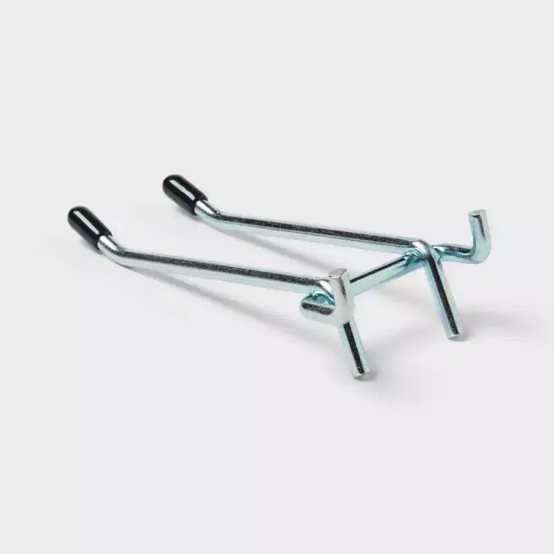 Kit Ganci per Pannelli Forati Silver Steel, 4 Stili, Monouso — 16 pezzi