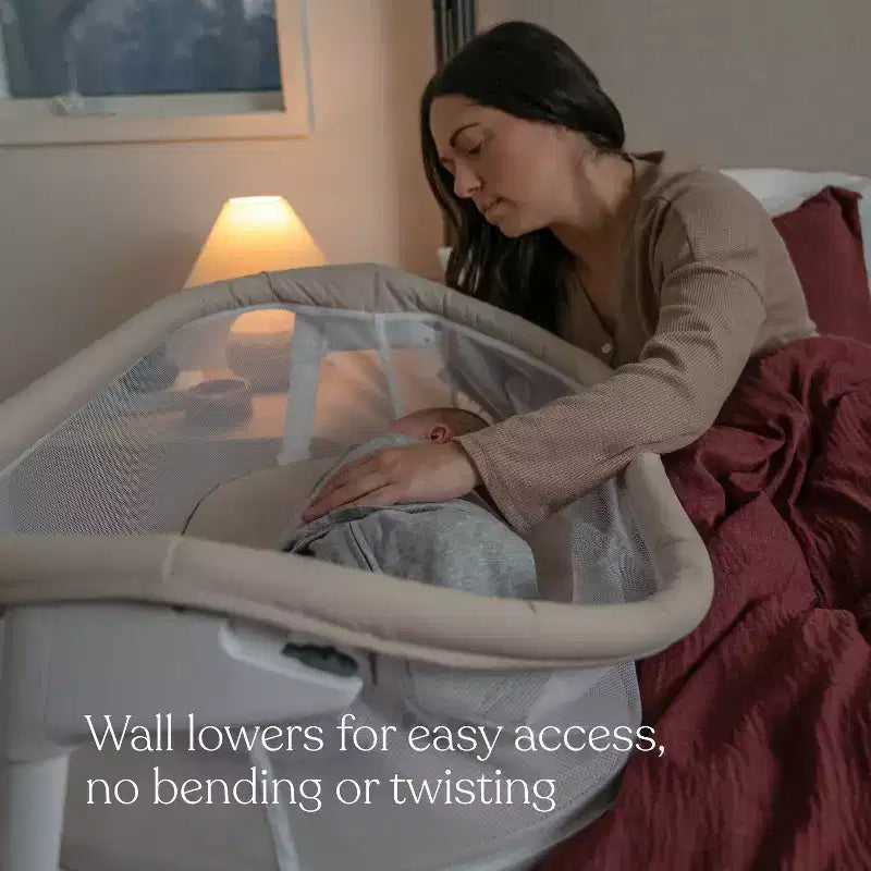 Culla Co-Sleeping Bianca con Pareti in Rete – Struttura in Metallo, Per 1 Neonato, Fino a 9 kg