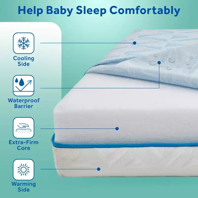 Materasso per culla e lettino 2 in 1 White & Blue per 1 bambino