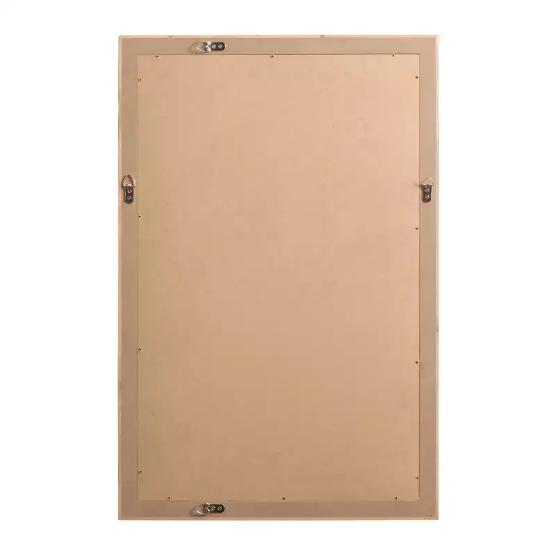 Specchio da parete rettangolare marrone, cornice in legno a spina di pesce, singolo, 24"x36"