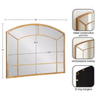 Specchio da parete ad arco dorato, finitura anticata, pannello singolo, 36"×27"