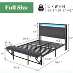 Struttura letto in velluto color crema/grigio/blu navy con luci LED e poggiapiedi contenitore – Matrimoniale francese/Matrimoniale standard/King size, 1-2 persone