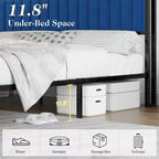 Struttura letto in velluto color crema/grigio/blu navy con luci LED e poggiapiedi contenitore – Matrimoniale francese/Matrimoniale standard/King size, 1-2 persone