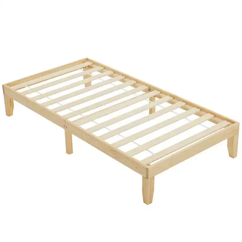 Karl Home Pine Wood Frame Twin Size Platform Bed Wood Color