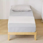 Letto a piattaforma in legno di pino, colore legno naturale, misura singola, 1 persona
