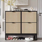 Acekool Shoe Cabinet Storage with 4 Flip Drawers, Adjustable Shelves & Metal Legs