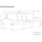 Divano Sezionale Modulare a 3 Posti in ciniglia Nero / Grigio / Bianco con Pouf Contenitore