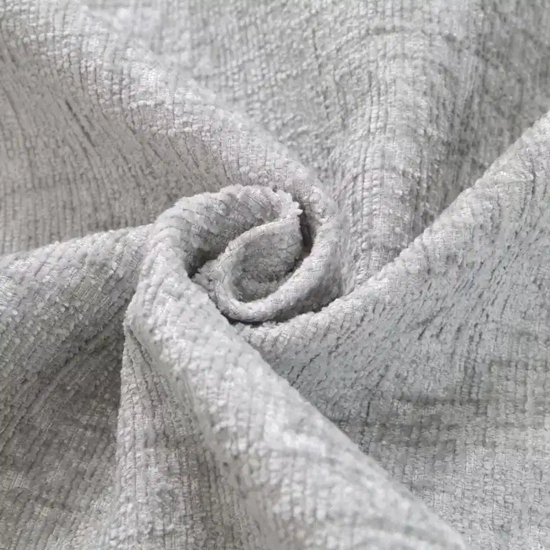 Divano Sezionale Modulare a 3 Posti in ciniglia Nero / Grigio / Bianco con Pouf Contenitore
