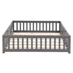 Struttura letto in legno massello a pavimento, singola, grigio/naturale/bianco, bambini (2-12 anni), 1 bambino
