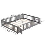 Struttura letto in legno massello a pavimento, singola, grigio/naturale/bianco, bambini (2-12 anni), 1 bambino