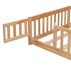 Struttura letto in legno massello a pavimento, singola, grigio/naturale/bianco, bambini (2-12 anni), 1 bambino