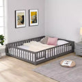 Struttura letto in legno massello a pavimento, singola, grigio/naturale/bianco, bambini (2-12 anni), 1 bambino