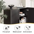 Armadio contenitore a 4 ante effetto legno nero, 72"H x 31"W x 16"D