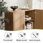 Mobiletto portaoggetti a 2 ante color legno naturale con ripiani regolabili, montaggio in 1 persona