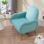 Poltrona singola in tessuto grigio Snowflake con gambe in metallo dorato
