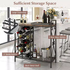 Cantinetta portabottiglie da 21 bottiglie autoportante in nero e oro/marrone con porta bicchieri