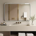 Specchio da parete rettangolare argento, 81x56 cm, da parete