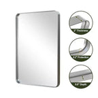 Specchio da parete rettangolare argento, 81x56 cm, da parete