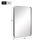 Specchio da parete rettangolare argento, 81x56 cm, da parete