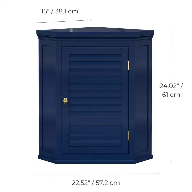 Pensile ad angolo a due ante, blu navy/verde salvia/bianco, 1 unità