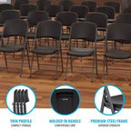 Sedia Pieghevole Confezione da 4, Schienale Alto, Beige / Nero / Bianco sporco / Bianco, Posti a sedere 4