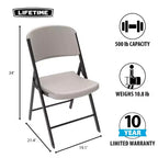 Sedia Pieghevole Confezione da 4, Schienale Alto, Beige / Nero / Bianco sporco / Bianco, Posti a sedere 4