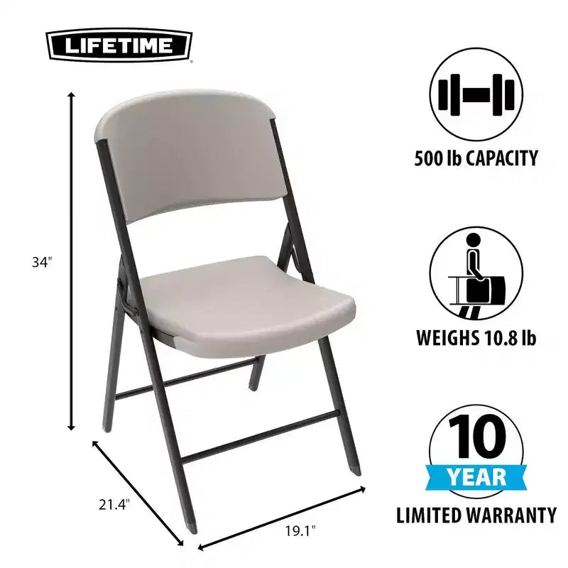 Sedia Pieghevole Confezione da 4, Schienale Alto, Beige / Nero / Bianco sporco / Bianco, Posti a sedere 4