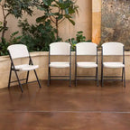 Sedia Pieghevole Confezione da 4, Schienale Alto, Beige / Nero / Bianco sporco / Bianco, Posti a sedere 4