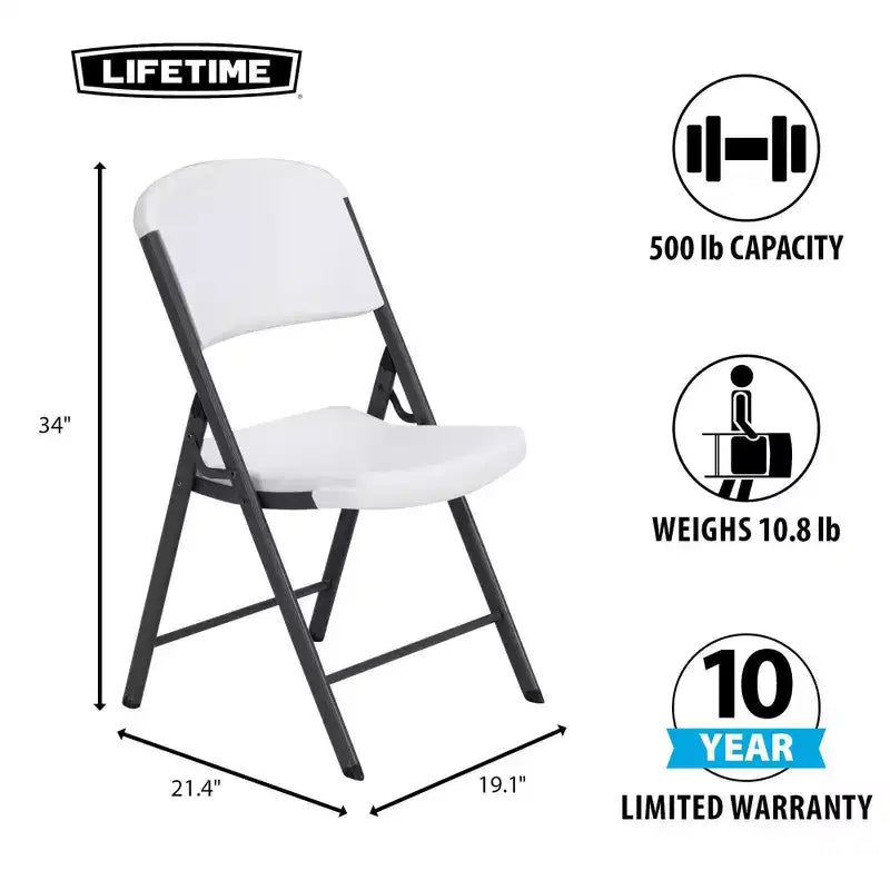 Sedia Pieghevole Confezione da 4, Schienale Alto, Beige / Nero / Bianco sporco / Bianco, Posti a sedere 4