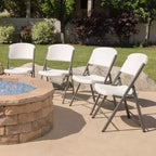 Sedia Pieghevole Confezione da 4, Schienale Alto, Beige / Nero / Bianco sporco / Bianco, Posti a sedere 4