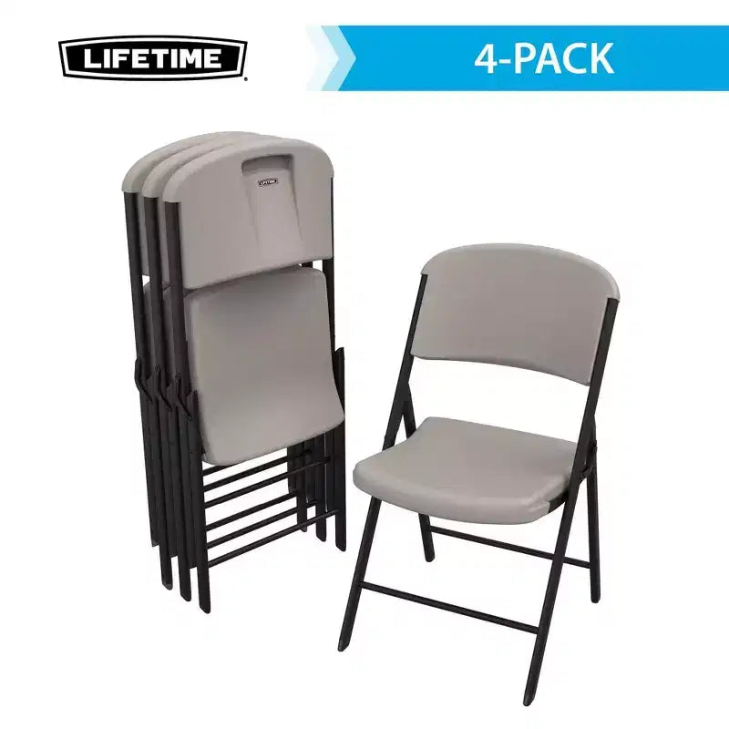 Sedia Pieghevole Confezione da 4, Schienale Alto, Beige / Nero / Bianco sporco / Bianco, Posti a sedere 4