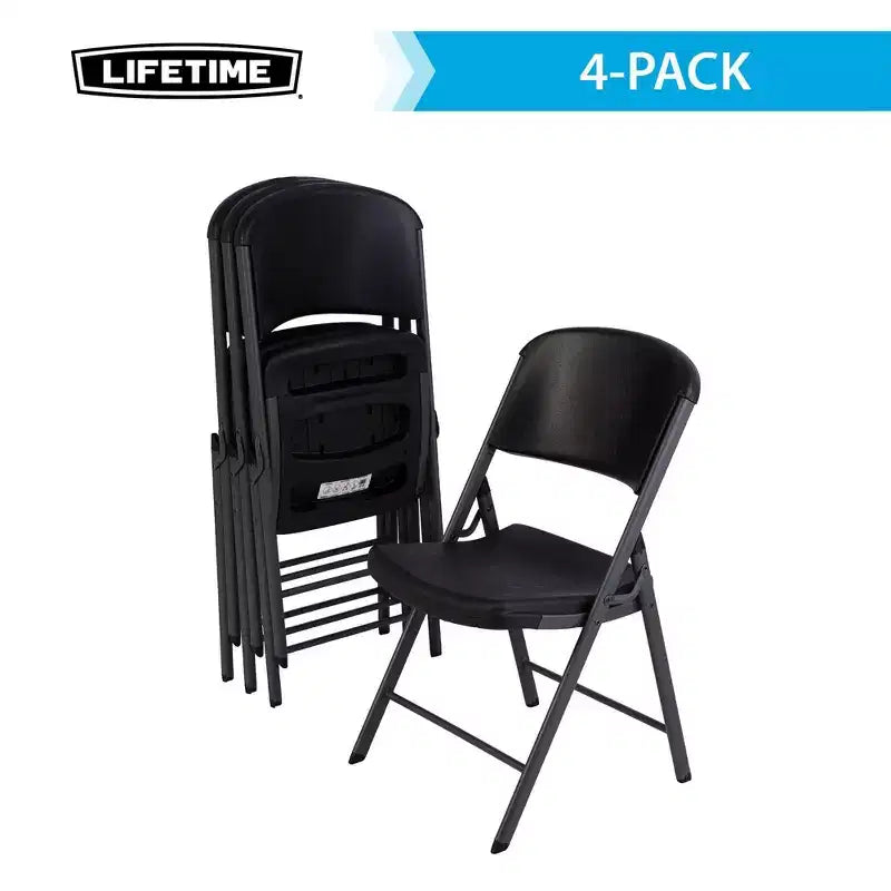 Sedia Pieghevole Confezione da 4, Schienale Alto, Beige / Nero / Bianco sporco / Bianco, Posti a sedere 4