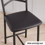 Sgabello da bar imbottito nero/marrone/oro con schienale, set da 2 (altezza bancone)