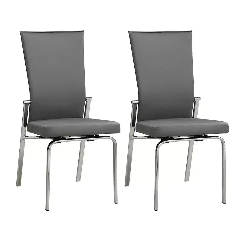 Sedia laterale in similpelle con schienale mobile, set da 2