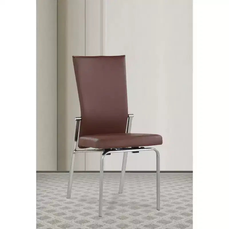 Sedia laterale in similpelle con schienale mobile, set da 2