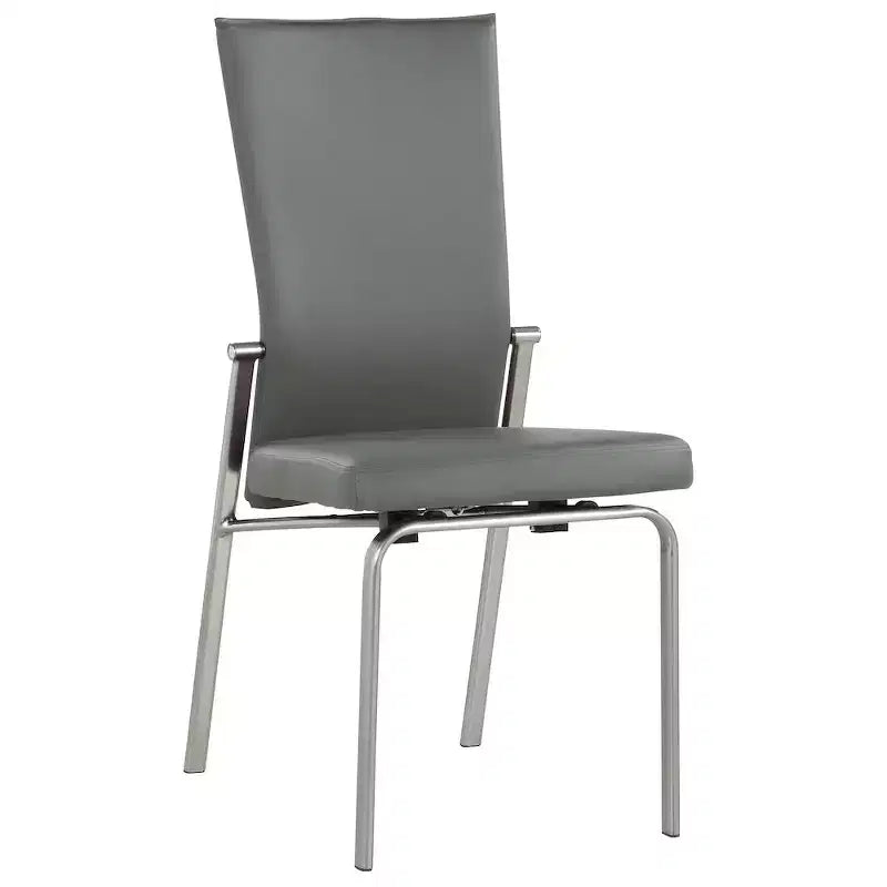 Sedia laterale in similpelle con schienale mobile, set da 2
