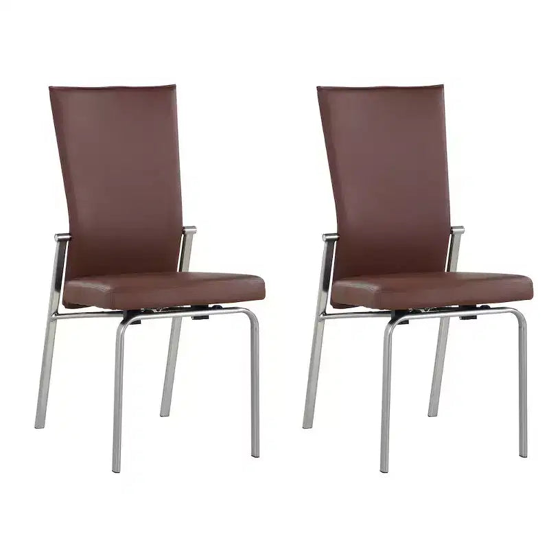 Sedia laterale in similpelle con schienale mobile, set da 2