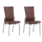 Sedia laterale in similpelle con schienale mobile, set da 2