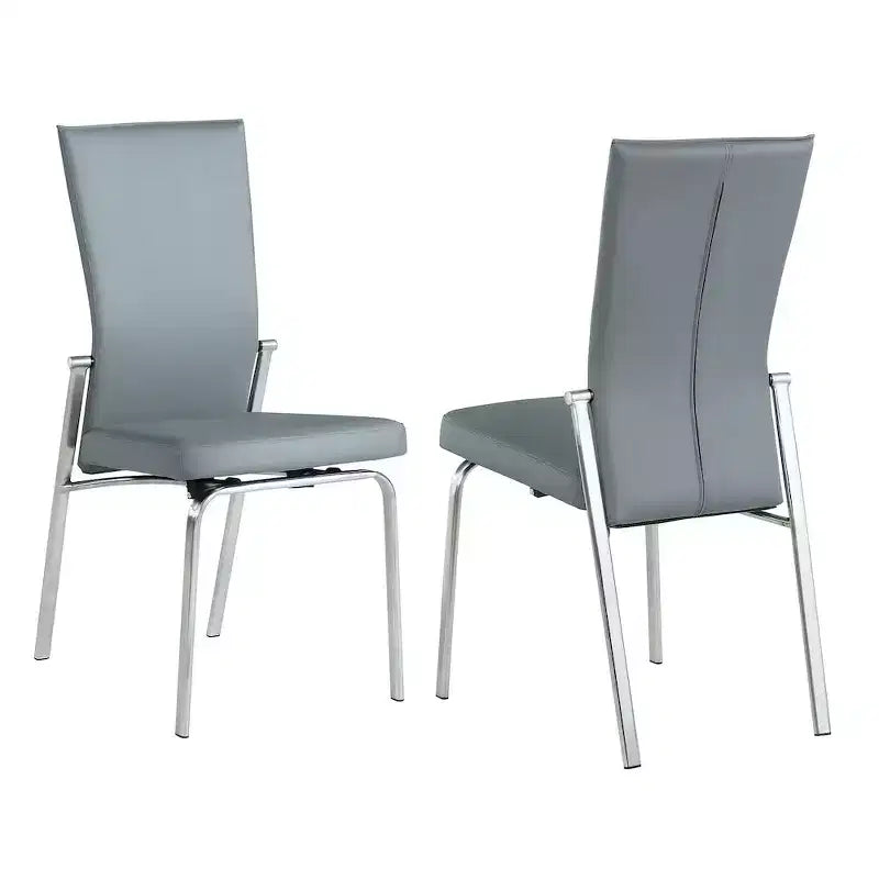 Sedia laterale in similpelle con schienale mobile, set da 2
