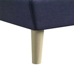 Letto a piattaforma imbottito con alette in lino grigio, Queen, 2 posti letto