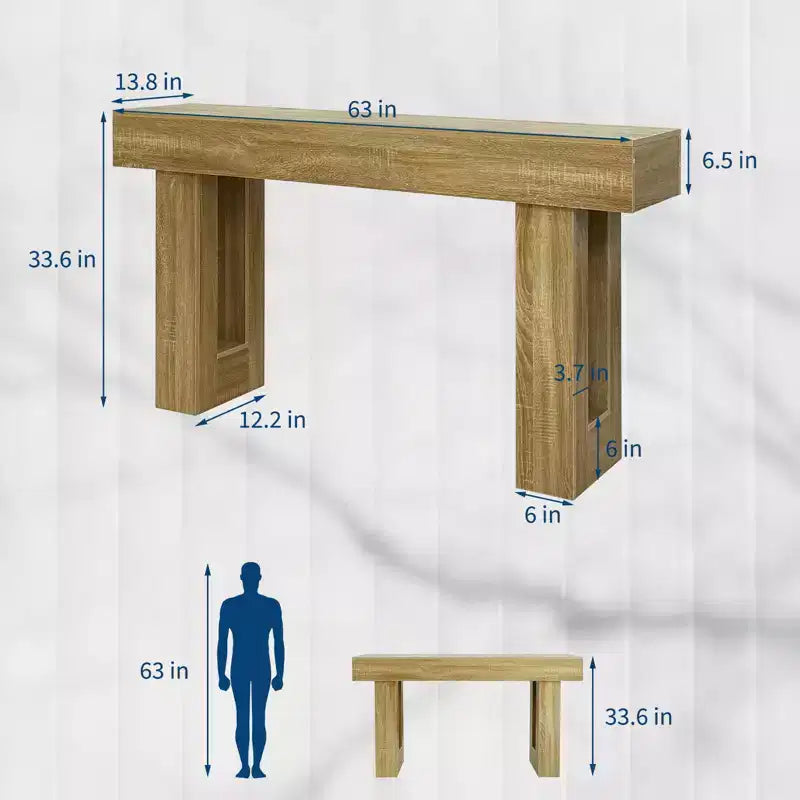 Consolle in legno marrone, rettangolare, 160 cm, per 1 persona