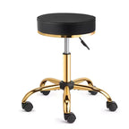Black Swivel Hydraulic Height Adjustable Rolling Round Stool with Wheels