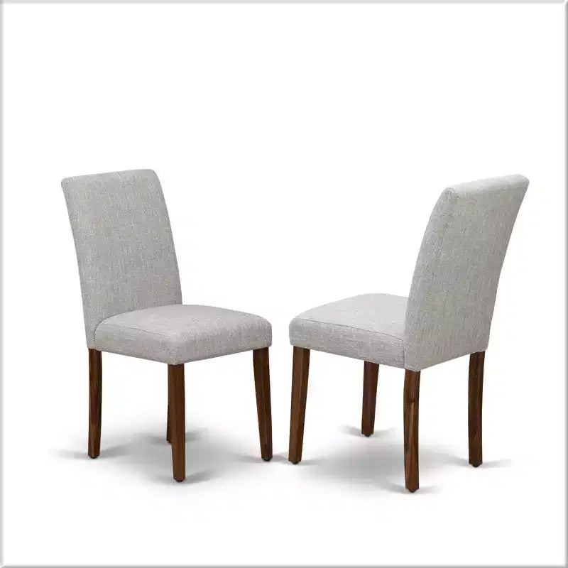 Sedia da pranzo imbottita in lino, stile Mid-Century, set da 2