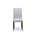 Sedia da pranzo imbottita in lino, stile Mid-Century, set da 2