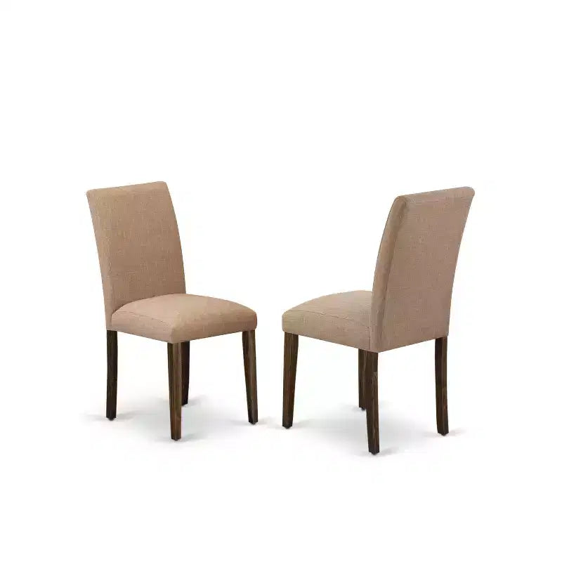 Sedia da pranzo imbottita in lino, stile Mid-Century, set da 2