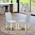 Sedia da pranzo imbottita in lino, stile Mid-Century, set da 2