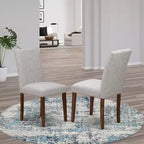 Sedia da pranzo imbottita in lino, stile Mid-Century, set da 2