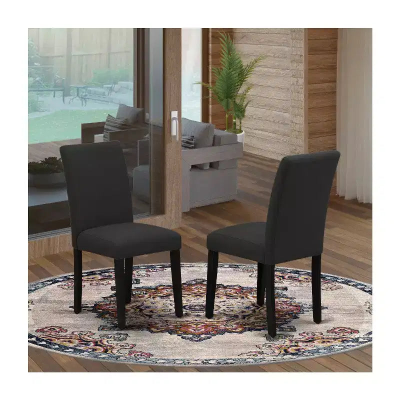 Sedia da pranzo imbottita in lino, stile Mid-Century, set da 2