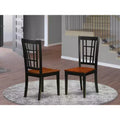 Sedia da pranzo moderna con schienale a waffle Black Cherry & Buttermilk, set da 2