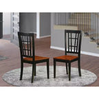 Sedia da pranzo moderna con schienale a waffle Black Cherry & Buttermilk, set da 2
